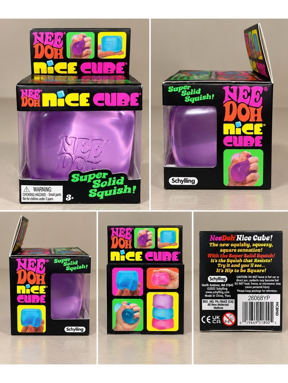 NeeDoh Nice Cube Super Solid Squish Toy - Purple